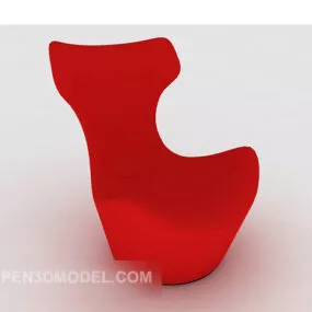 Modern Simple Red Lounge Chair 3d model