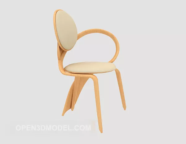 Stylized Solid Wood Lounge Chair 3d model Stylized Solid Wood Lounge Chair 3d model