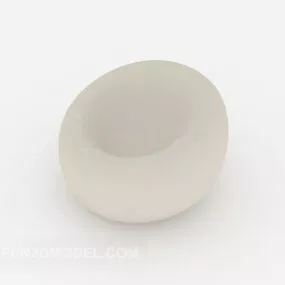 Modern White Single Sofa 3d model