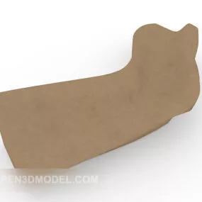 Brown Wood Sofa Design 3d model