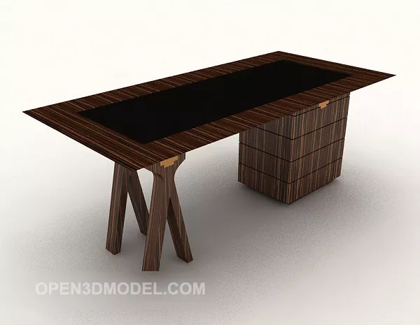 Personality Wood Square Desk 3d model Personality Wood Square Desk 3d model