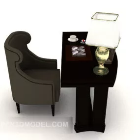 Home Wooden Desk 3d model