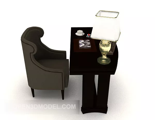 Home Wooden Desk 3d model Home Wooden Desk 3d model