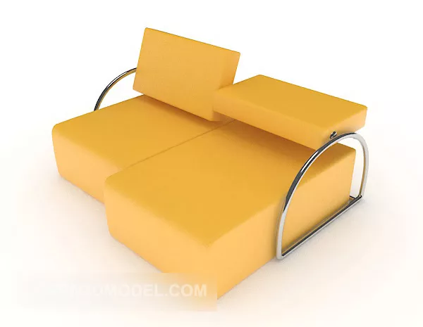 Home Yellow Double Sofa 3d model Home Yellow Double Sofa 3d model