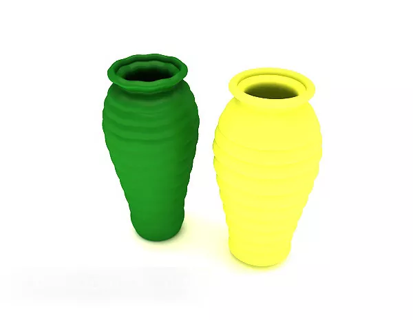 Porcelain Vase With Book Stack 3d model