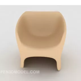 Home Stylized Yellow Single Sofa 3d model