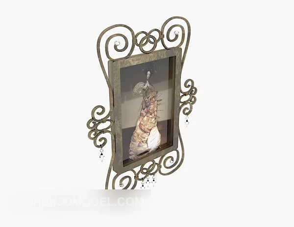 Decorative Photo Frame Black Glass 3d model