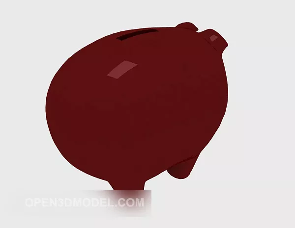 Piggy Bank Red 3d model Piggy Bank Red 3d model