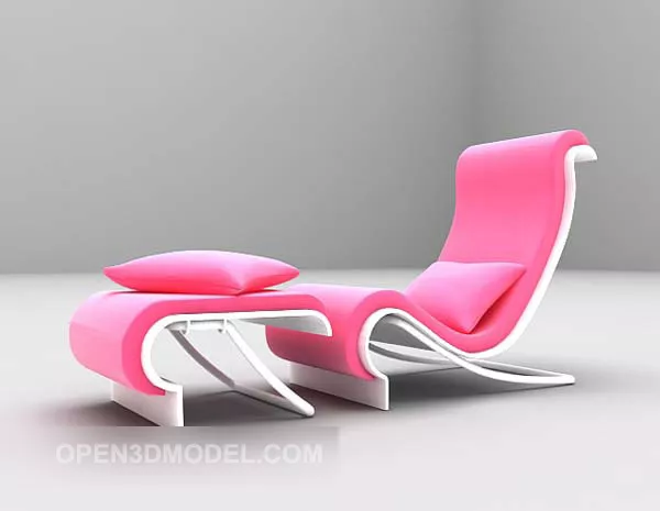 Modern Chaise Lounge On Floor 3d model