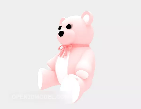 Pink Doll Bear Stuff Toy 3d model Pink Doll Bear Stuff Toy 3d model