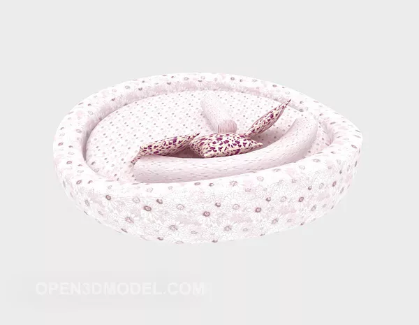 Pink Fresh Round Bed 3d model Pink Fresh Round Bed 3d model