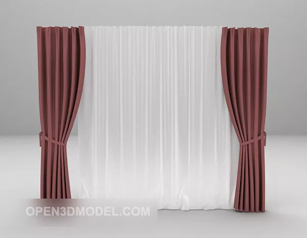 Two Curtain For Window 3d model