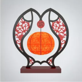 Fish Shaped Carving Lamp 3d model