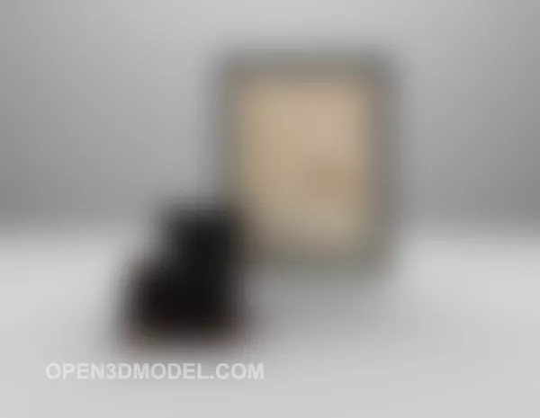 Plaid Sofa With Painting 3d model Plaid Sofa With Painting 3d model