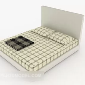 Plaid Double Bed Furniture 3d model