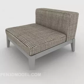 Plaid Single Sofa Brown Color 3d model