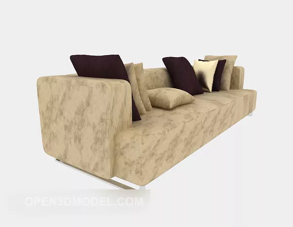 Plush Leather Sofa 3d model Plush Leather Sofa 3d model