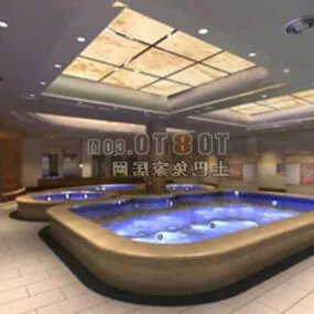 Hotel Pool Interior 3d model