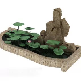 Pool Fake Mountain 3d model