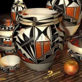 Porcelain Chinese Vase Decoration 3d model