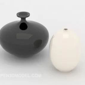 Porcelain Ornament Vase Set 3d model