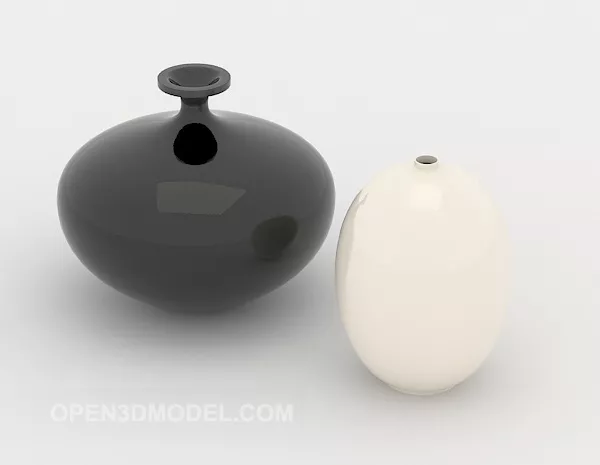Porcelain Ornament Vase Set 3d model Porcelain Ornament Vase Set 3d model