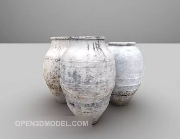 Porcelain Vase Decor Floral Texture 3d model
