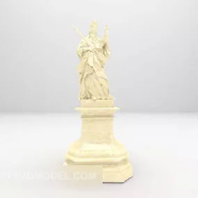 Stone Portrait Statue 3d model