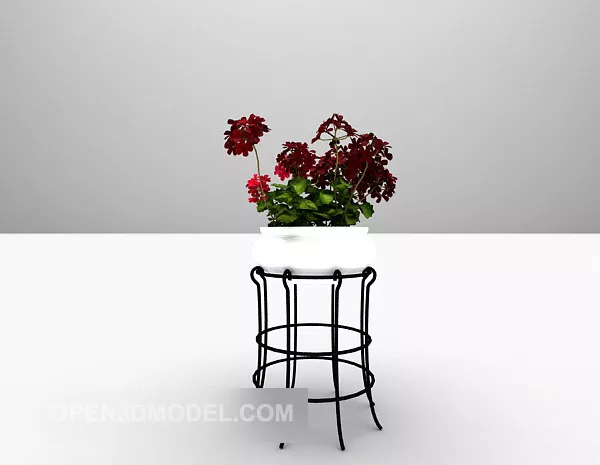 Table With Under Rack 3d model