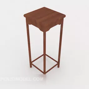 Potted Solid Wood Rack 3d model