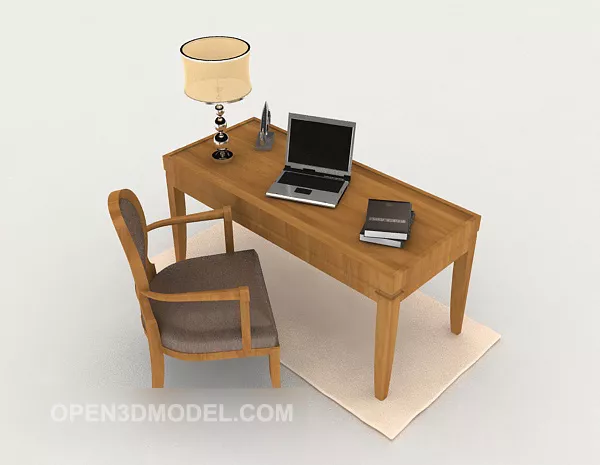 Prison Wooden Desk Chair 3d model Prison Wooden Desk Chair 3d model