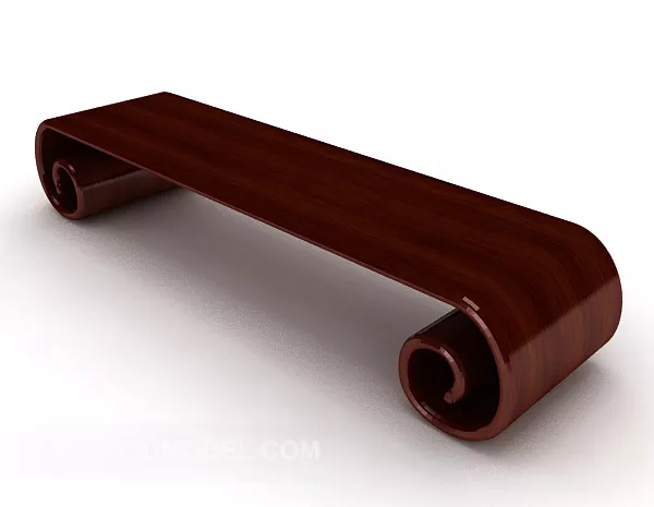 Private Desk Dark Wood 3d model Private Desk Dark Wood 3d model