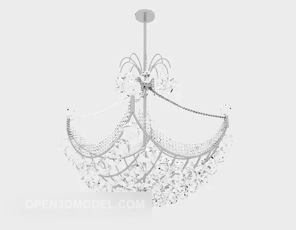 Process Modern Crystal Chandelier 3d model Process Modern Crystal Chandelier 3d model