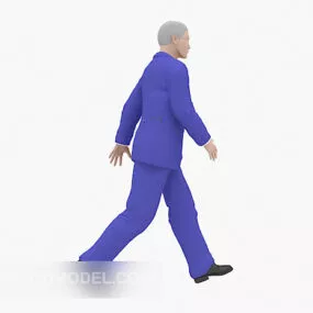 Business Men Character Blue Vest 3d model