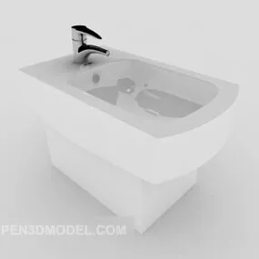 Public Toilet Washbasin 3d model