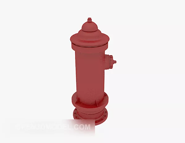 Fire Hydrant Red Painted 3d model