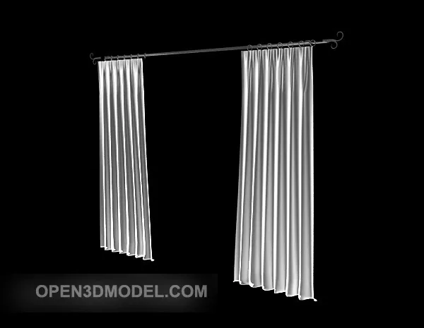Pure White Curtain 3d model Pure White Curtain 3d model