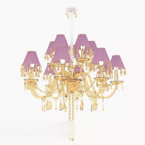 Purple Crystal Chandelier 3d model