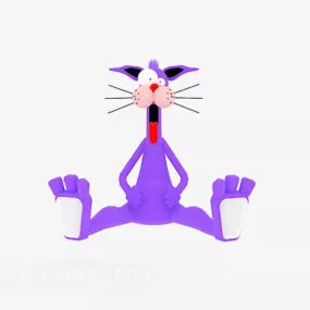 Purple Fox Stuff Toy 3d model
