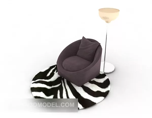 Purple Lazy Sofa 3d model Purple Lazy Sofa 3d model