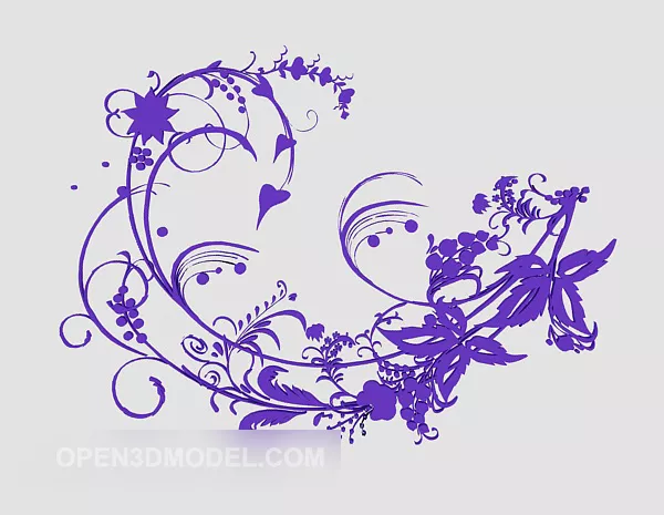 Wooden Floral Flower Decor 3d model