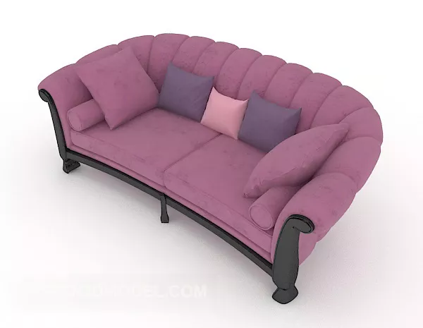 Purple Home Double Sofa 3d model Purple Home Double Sofa 3d model