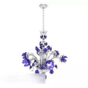 Purple Minimalist Chandelier 3d model