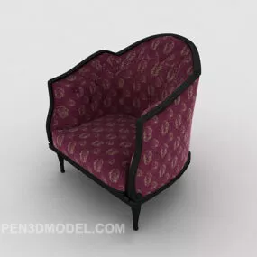 Purple Retro Sofa 3d model