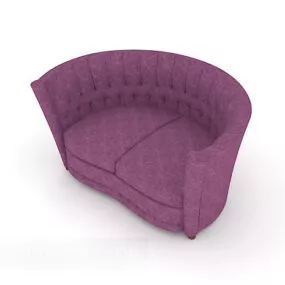 Purple Simple Home Single Sofa 3d model