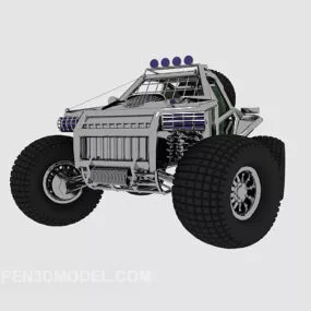 Quad Car Grey Color 3d model