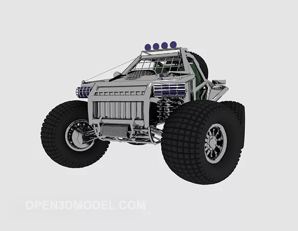 Quad Car Grey Color 3d model Quad Car Grey Color 3d model