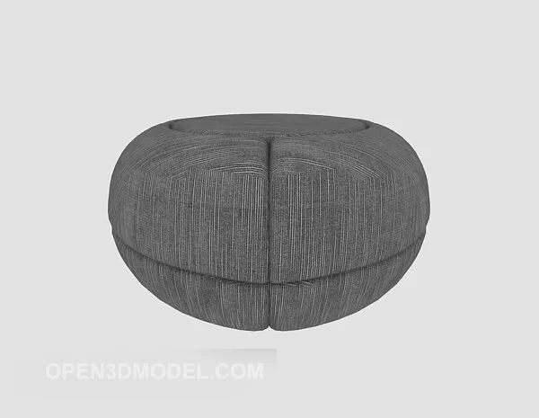 White Leather Cube Stool Tufted Style 3d model