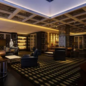 Reception Hall Night Interior 3d model