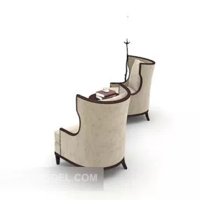 European Table And Chair Antique Style 3d model